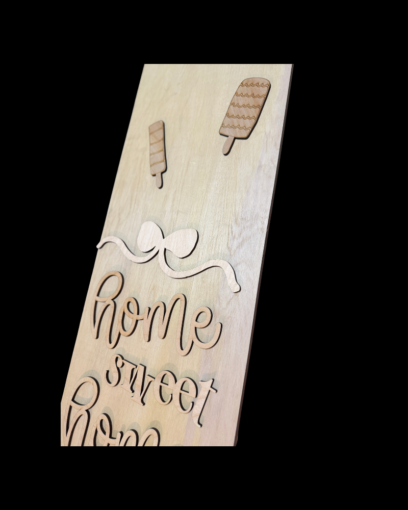 DIY Porch Leaner & Door Hanger Wood Cutout Set – Hello Scallop Edge Round Home Sweet Home Coquette Bow Popsicles