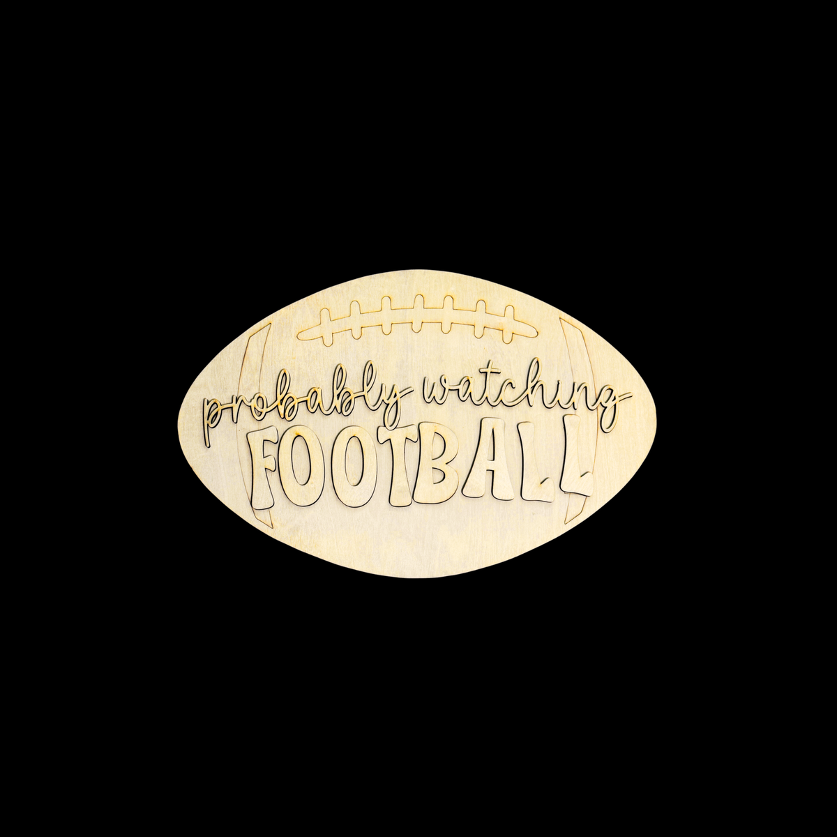 Faith Family Football Porch Leaner DIY Wood Kit - Reusable Football Stencil