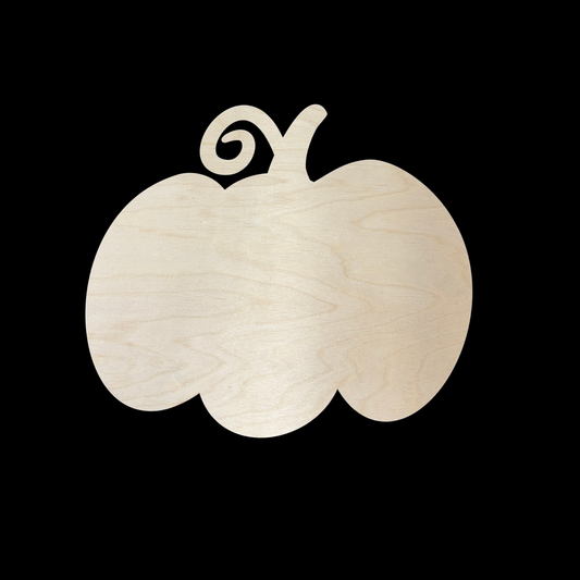 Pumpkin Fancy Curly Stem Fall Wood Blank Cutout Shapes Wood Blank Cutouts – 1/4” Birch – Craft Shapes for Small Business & DIY Home Decor Projects