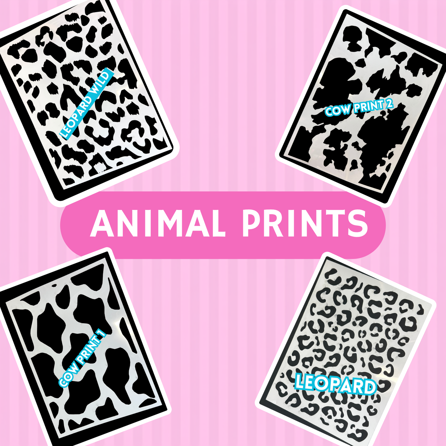 Animal Print Designs Laser Cut Mylar Stencil – Reusable Stencil for Walls, Wood Signs & Furniture | Boho, Floral, Check & Harlequin Patterns | 11.5 x16 (Copy)