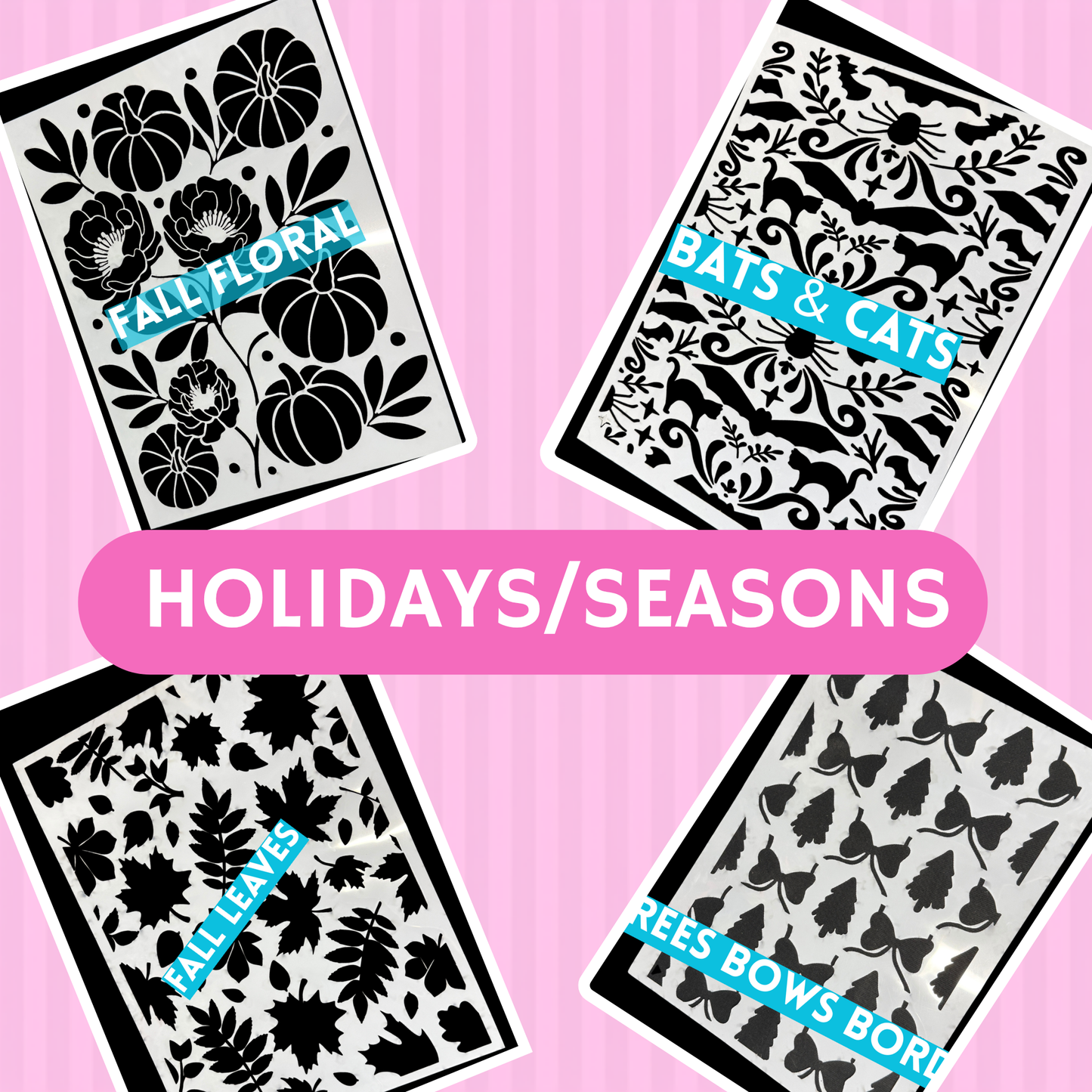 Holidays and Seasons  Designs Laser Cut Mylar Stencil – Reusable Stencil for Walls, Wood Signs & Furniture | Boho, Floral, Check & Harlequin Patterns | 11.5 x16 (Copy)