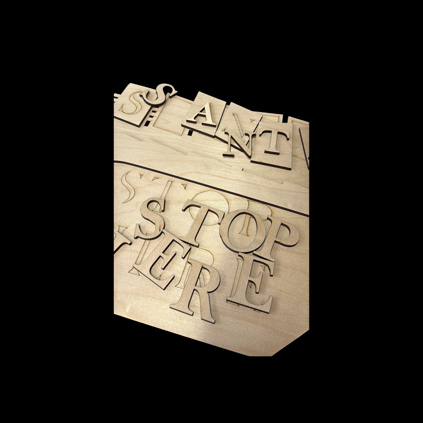 Santa Stop Here DIY Door Hanger Blank | Laser Cut Wood Kit