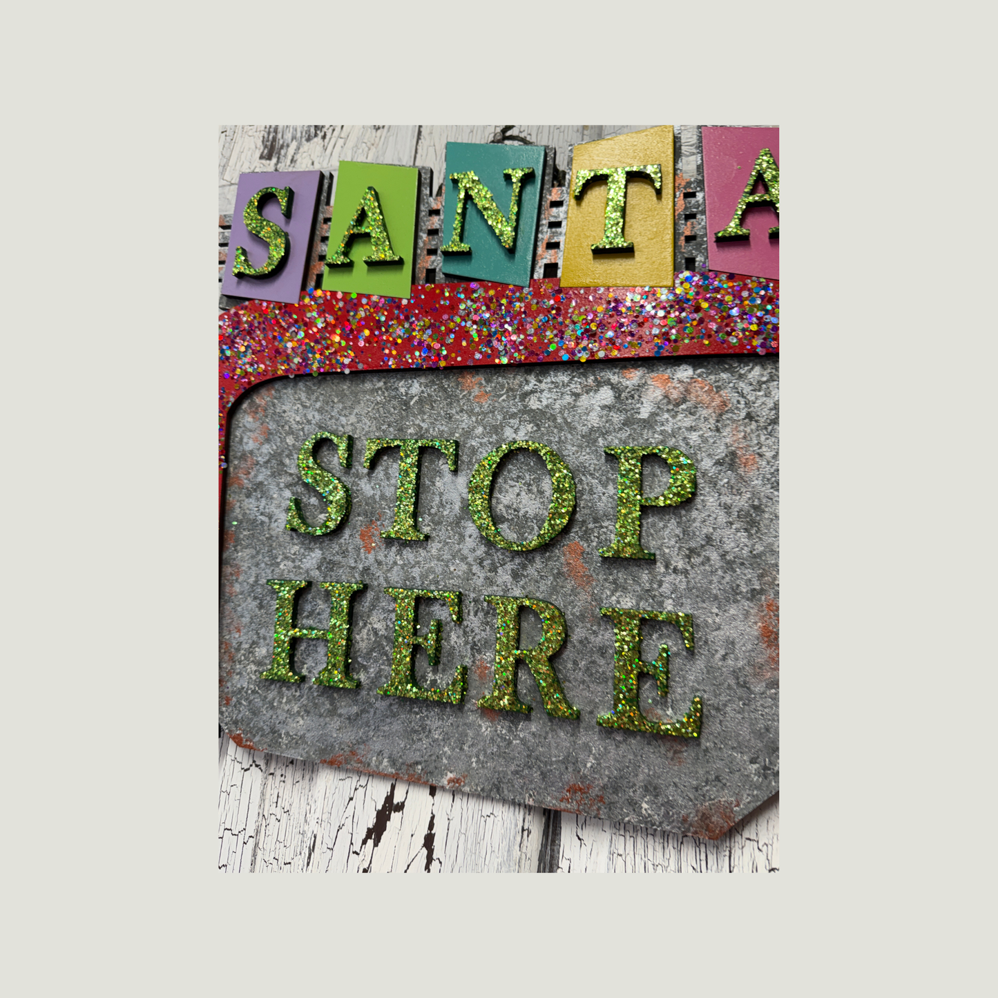 Santa Stop Here DIY Door Hanger Blank | Laser Cut Wood Kit