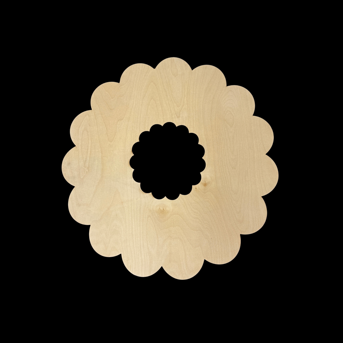Scallop Edge Round Wreath Wood Blank Cutout Shapes Wood Blank Cutouts – 1/4” Birch – Craft Shapes for Small Business & DIY Home Decor Projects