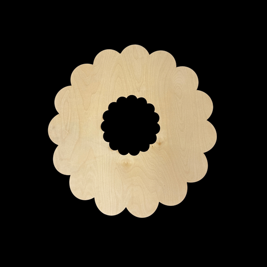 Scallop Edge Round Wreath Wood Blank Cutout Shapes Wood Blank Cutouts – 1/4” Birch – Craft Shapes for Small Business & DIY Home Decor Projects