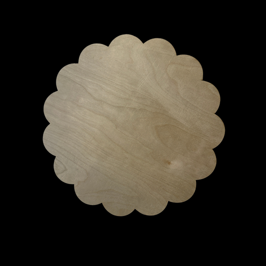 Scallop Edge Round Wood Blank Cutout Shapes Wood Blank Cutouts – 1/4” Birch – Craft Shapes for Small Business & DIY Home Decor Projects