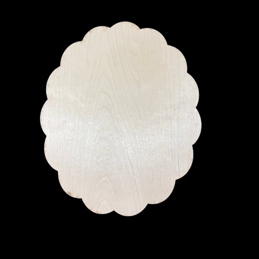 Oval Scallop Edge Wood Blank Cutout Shapes Wood Blank Cutouts – 1/4” Birch – Craft Shapes for Small Business & DIY Home Decor Projects