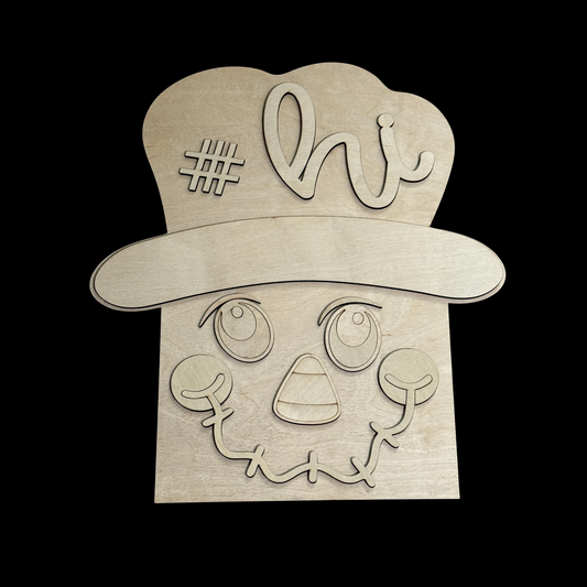 Layered Scarecrow Door Hanger DIY Kit – Fall Harvest Decor Wood Blank