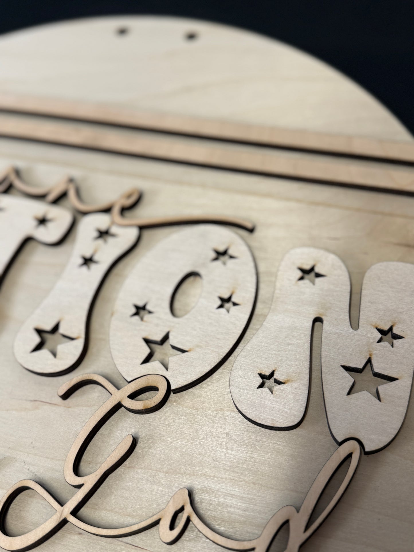 DIY One Nation Under God Door Hanger & Porch Leaner Kit | Patriotic Wood Sign Blank | Laser Cut Wood Craft Kit | Fourth of July DIY Decor