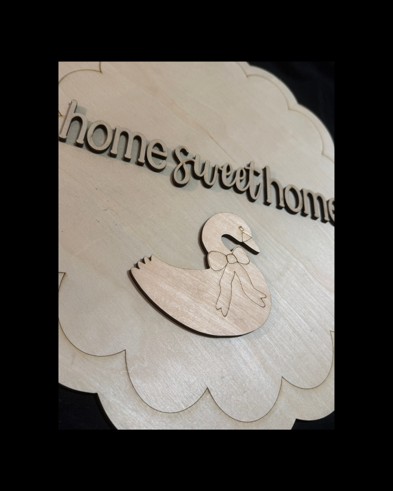 DIY Swan Porch Leaner & Door Hanger Wood Cutout Set – Welcome to Our Home Home Sweet Home Blank Kit