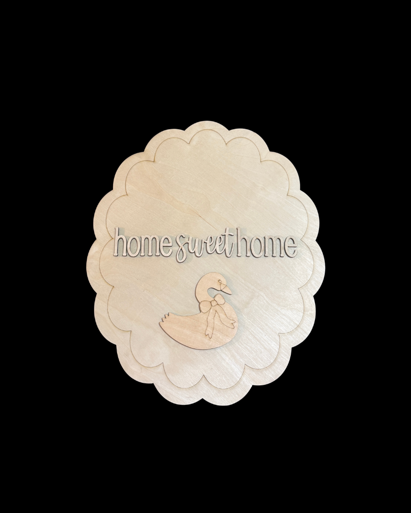 DIY Swan Porch Leaner & Door Hanger Wood Cutout Set – Welcome to Our Home Home Sweet Home Blank Kit