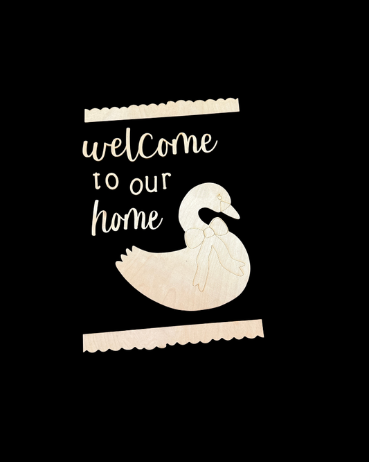 DIY Swan Porch Leaner & Door Hanger Wood Cutout Set – Welcome to Our Home Home Sweet Home Blank Kit