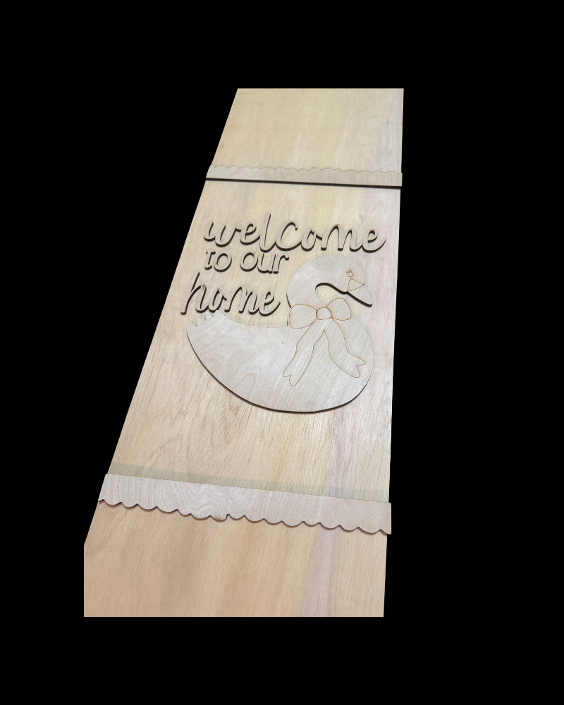 DIY Swan Porch Leaner & Door Hanger Wood Cutout Set – Welcome to Our Home Home Sweet Home Blank Kit