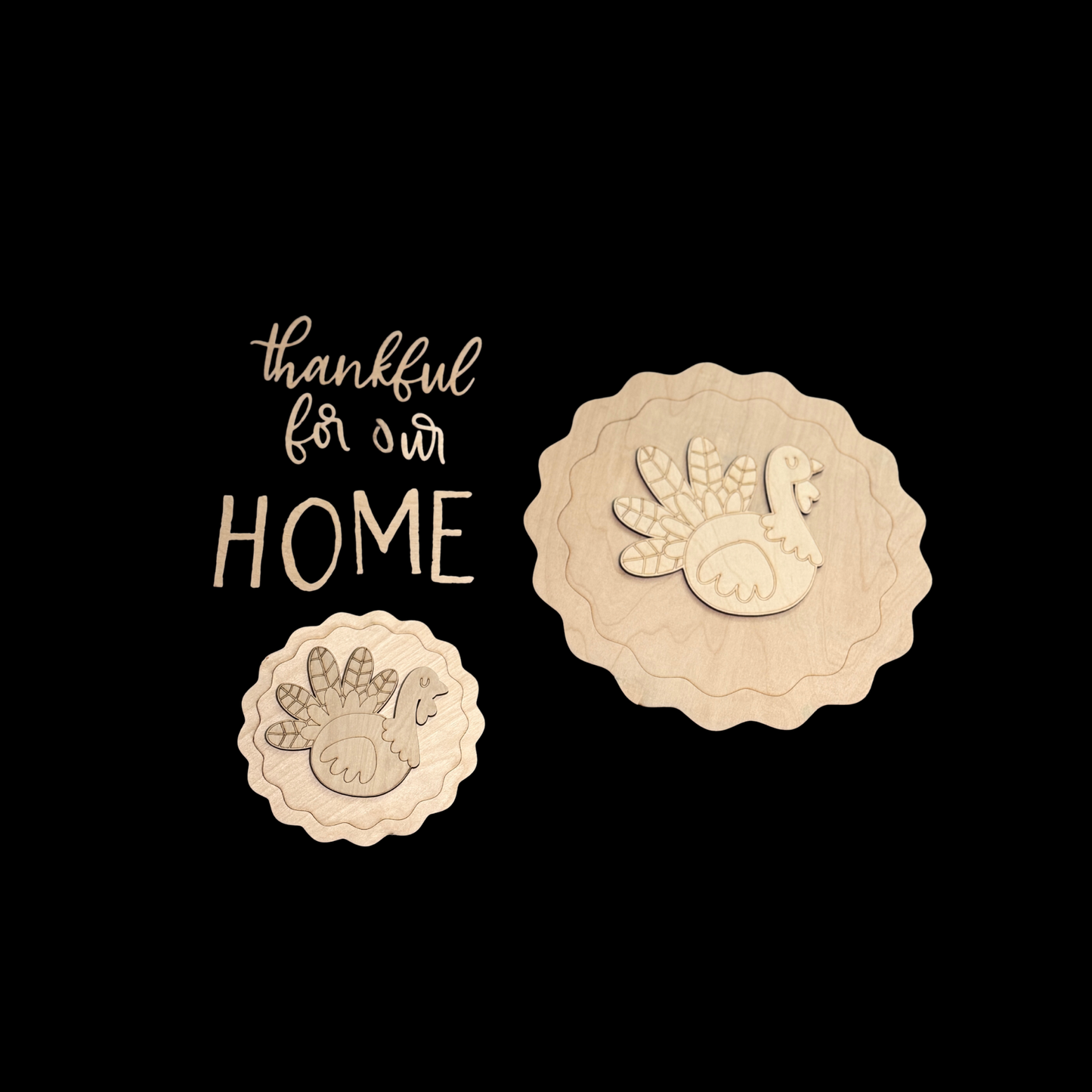 DIY Thanksgiving Porch Leaner Wood Cutout Set – Turkey Thankful for our Home Decor Wood Blanks