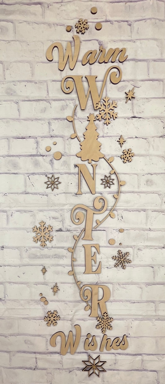 Warm Winter Wishes Winter DIY Porch Leaner Kit - 3D Cutout Pieces
