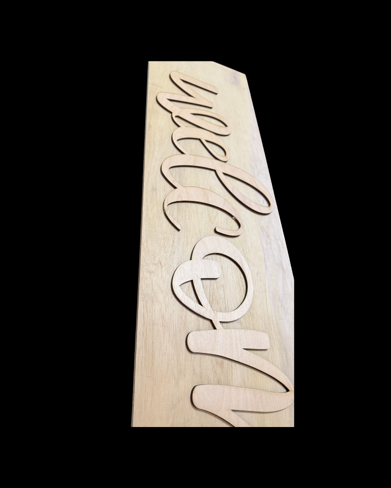 DIY Porch Leaner & Door Hanger Wood Cutout Set – Chunky Welcome Leaner Kit & Home Sweet Home Round Blank