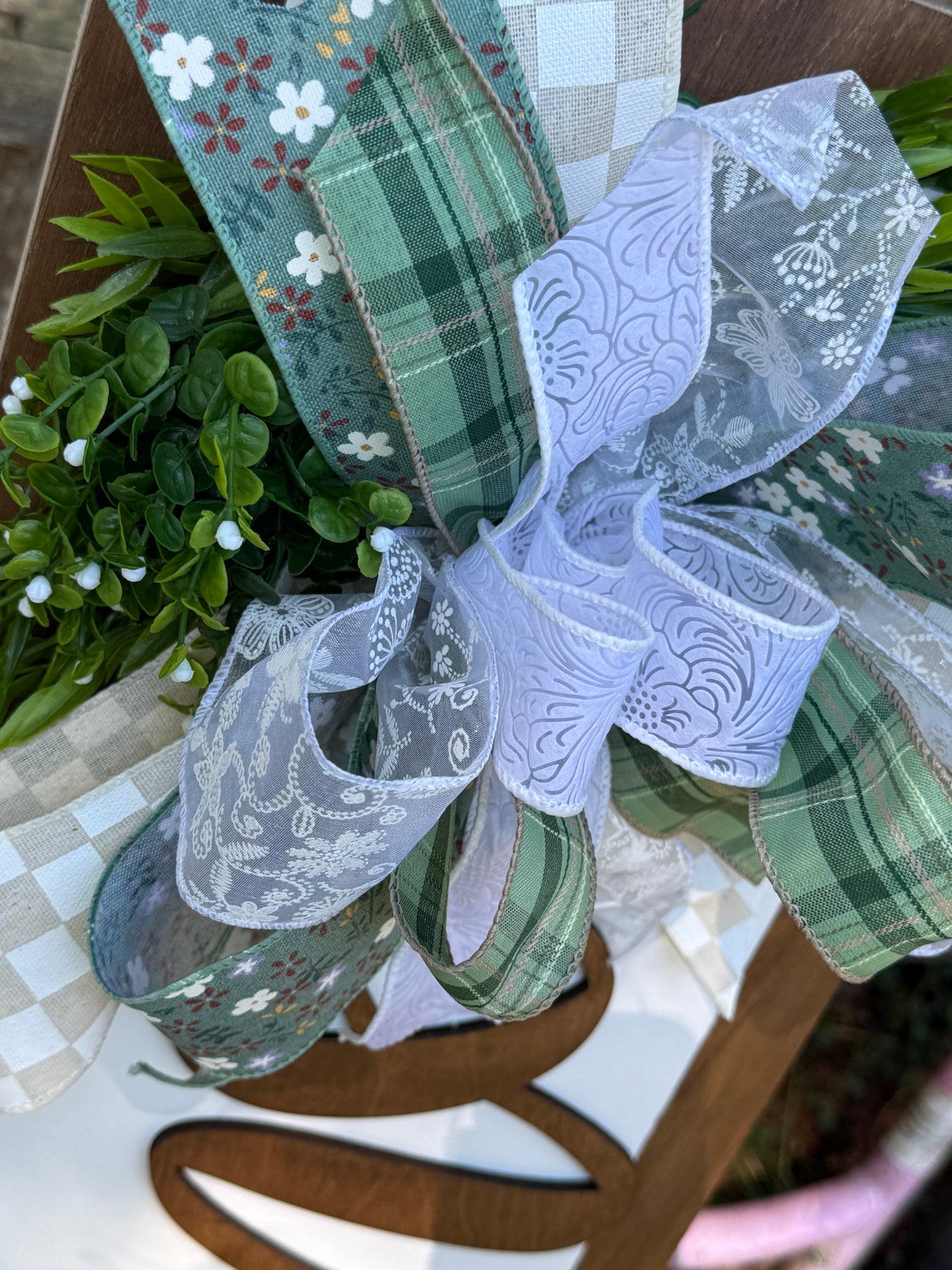 Welcome Chunky Hi Porch Decor Set Leaner and Door Hanger Everyday Year Round Farmhouse Entryway Bundle