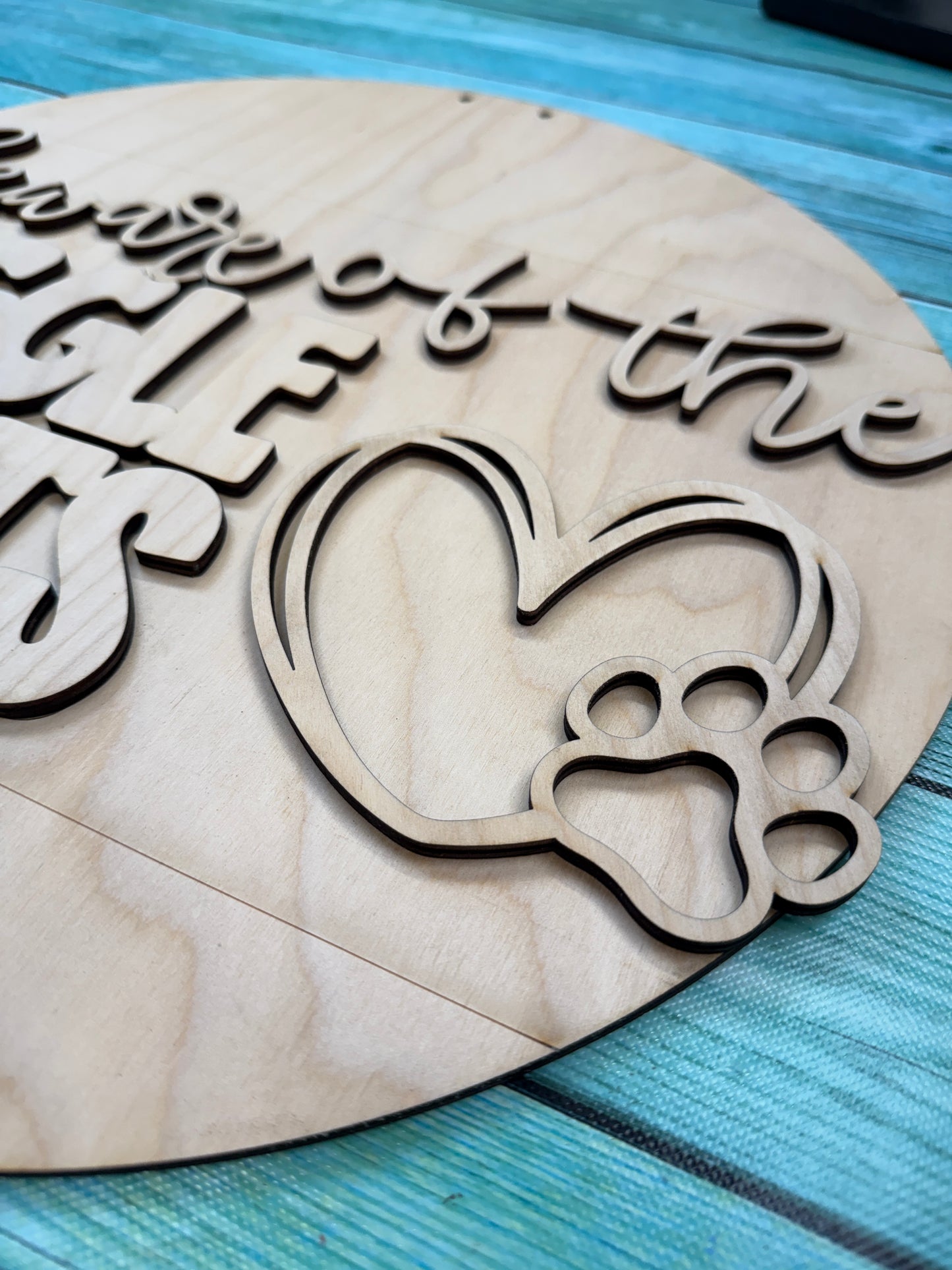 Beware of the Wiggle Butts DIY Wood Door Hanger Kit | Funny Dog Sign