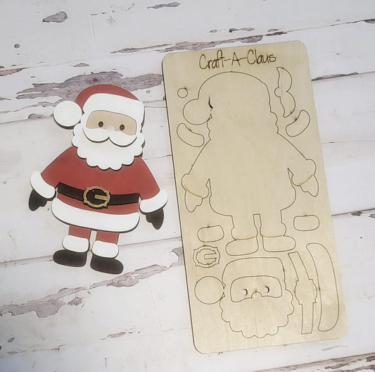 Craft A Claus / Build A Snowman Laser Cut / Engraved Wooden Blank