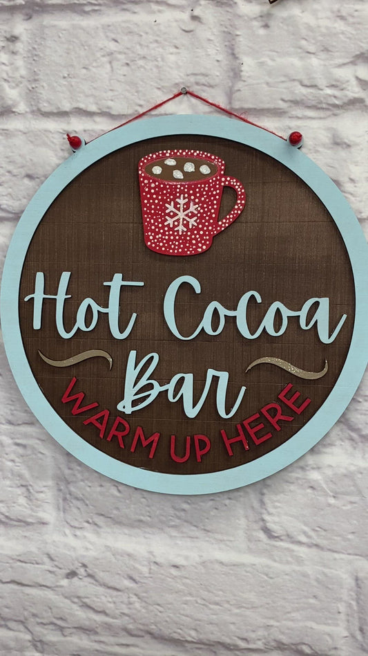 Hot Cocoa Bar Door Hanger Laser Cut Blank for DIY Project