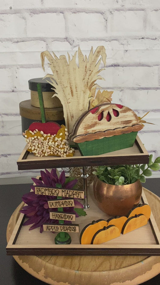 Farmers Market Tiered Tray Set Laser Cut Blank for DIY Project