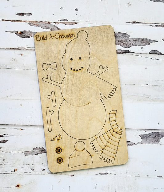Craft A Claus / Build A Snowman Laser Cut / Engraved Wooden Blank