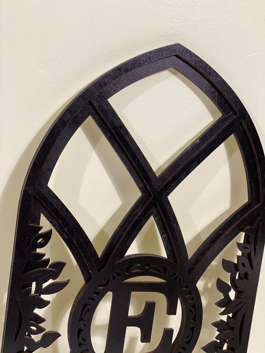 Arched Window Monogram Door Hanger Laser Cut Blank for DIY Project