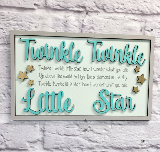 Twinkle Twinkle Little Star Layered Sign Laser Cut / Engraved Wooden Blank