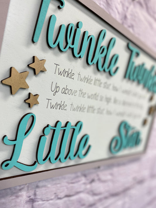 Twinkle Twinkle Little Star Layered Sign Laser Cut / Engraved Wooden Blank