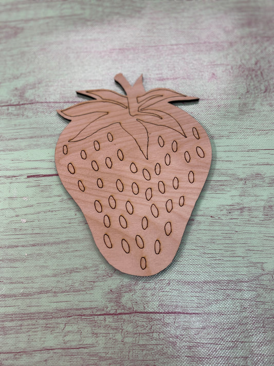 Strawberry Shape Laser Cut Blank for DIY Project