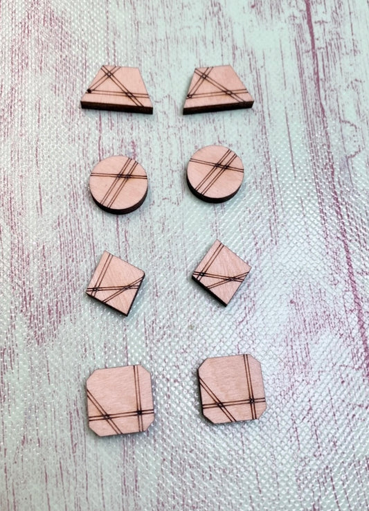 Stud Earrings Geometric Shape and Design Laser Cut Out Blank