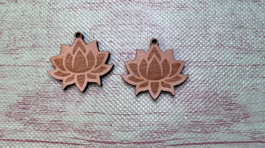 Lotus Flower Earring Blanks, Charm/Pendant Laser Cut Out Blank