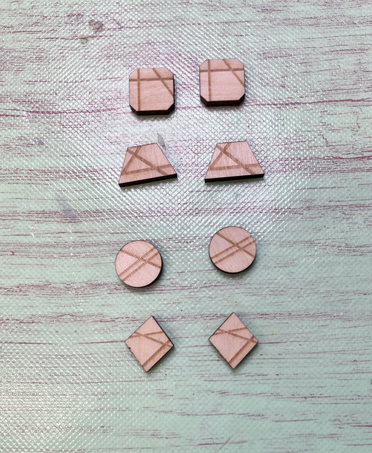 Stud Earrings Geometric Shape and Design Laser Cut Out Blank