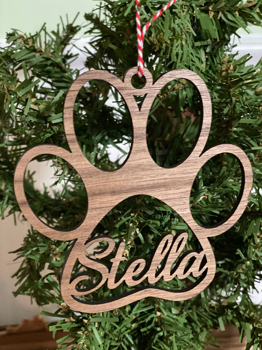 Paw Ornament / Pet Ornaments Laser Cut / Wooden Blank Ornament