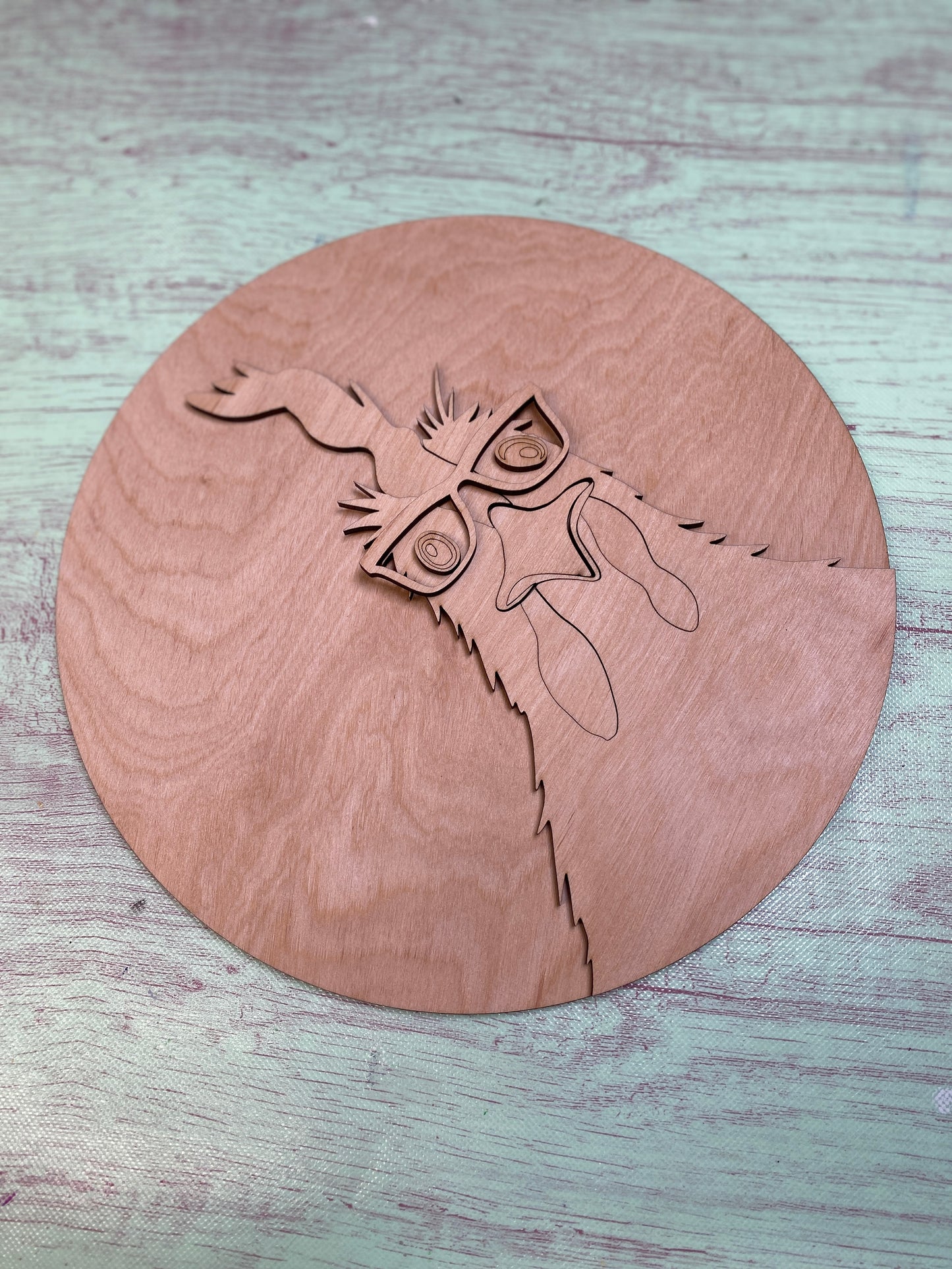Crazy Chicken with Glasses Laser Cut Door Hanger / Blanks for DIY Project