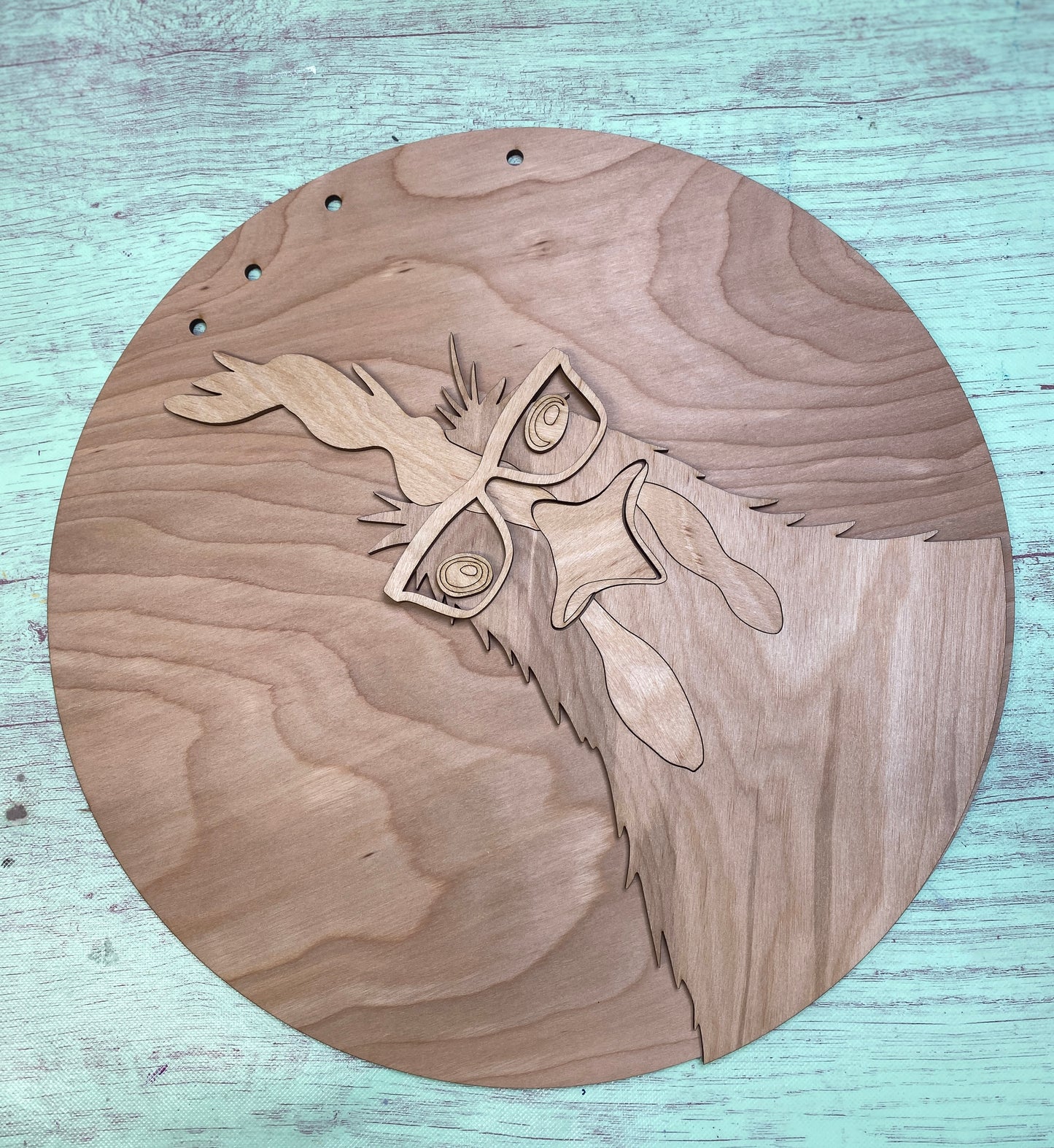 Crazy Chicken with Glasses Laser Cut Door Hanger / Blanks for DIY Project