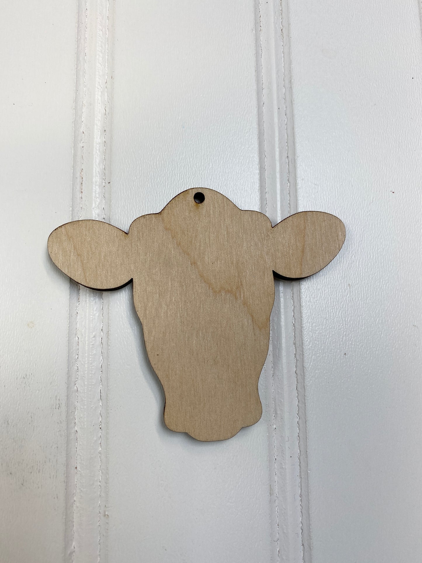 Cow Head Silhouette Keychain, Charm Laser Cut Out Blank