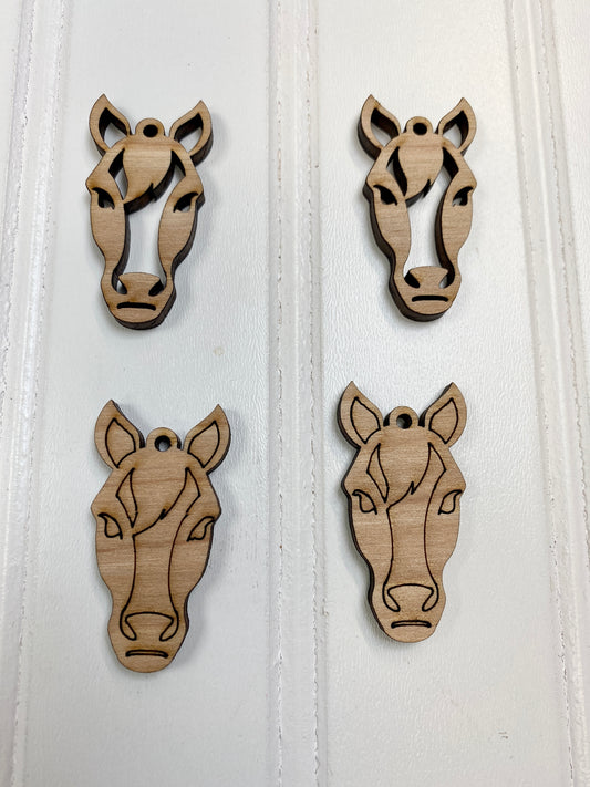 Horse Head Silhouette Earrings Laser Cut Out Blank