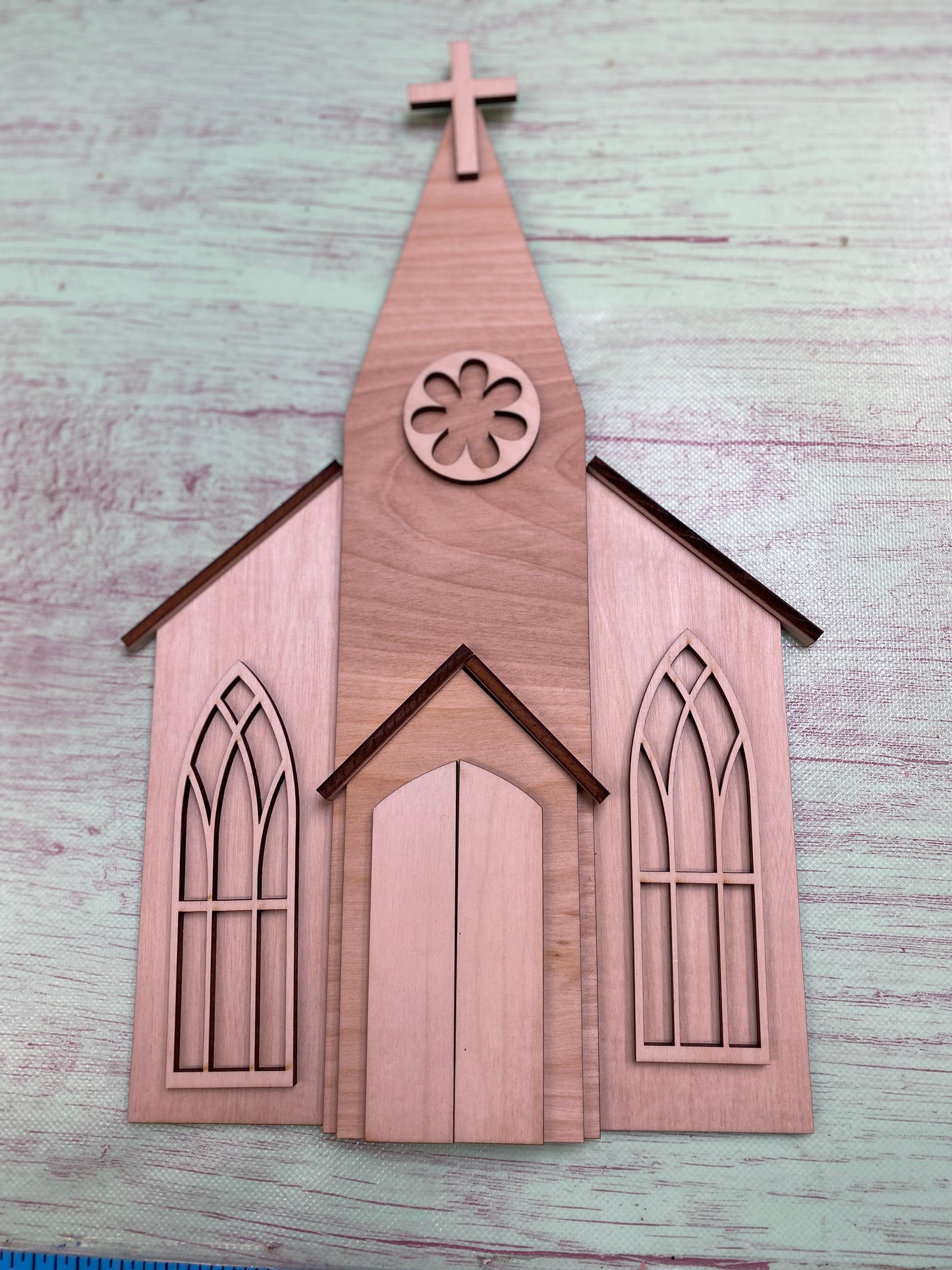 Church Shelf Leaner Wooden Laser Cut Out Blank