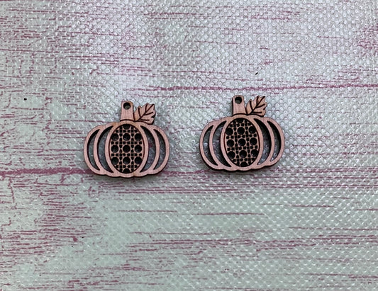 Rattan Pumpkin Earring Blanks Laser Cut Out Blank