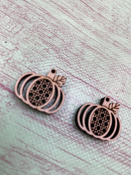 Rattan Pumpkin Earring Blanks Laser Cut Out Blank