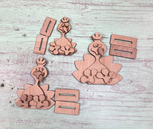 Thanksgiving Turkey Shelf Sitter / Whimsical Fall Decor / Blanks for DIY Project