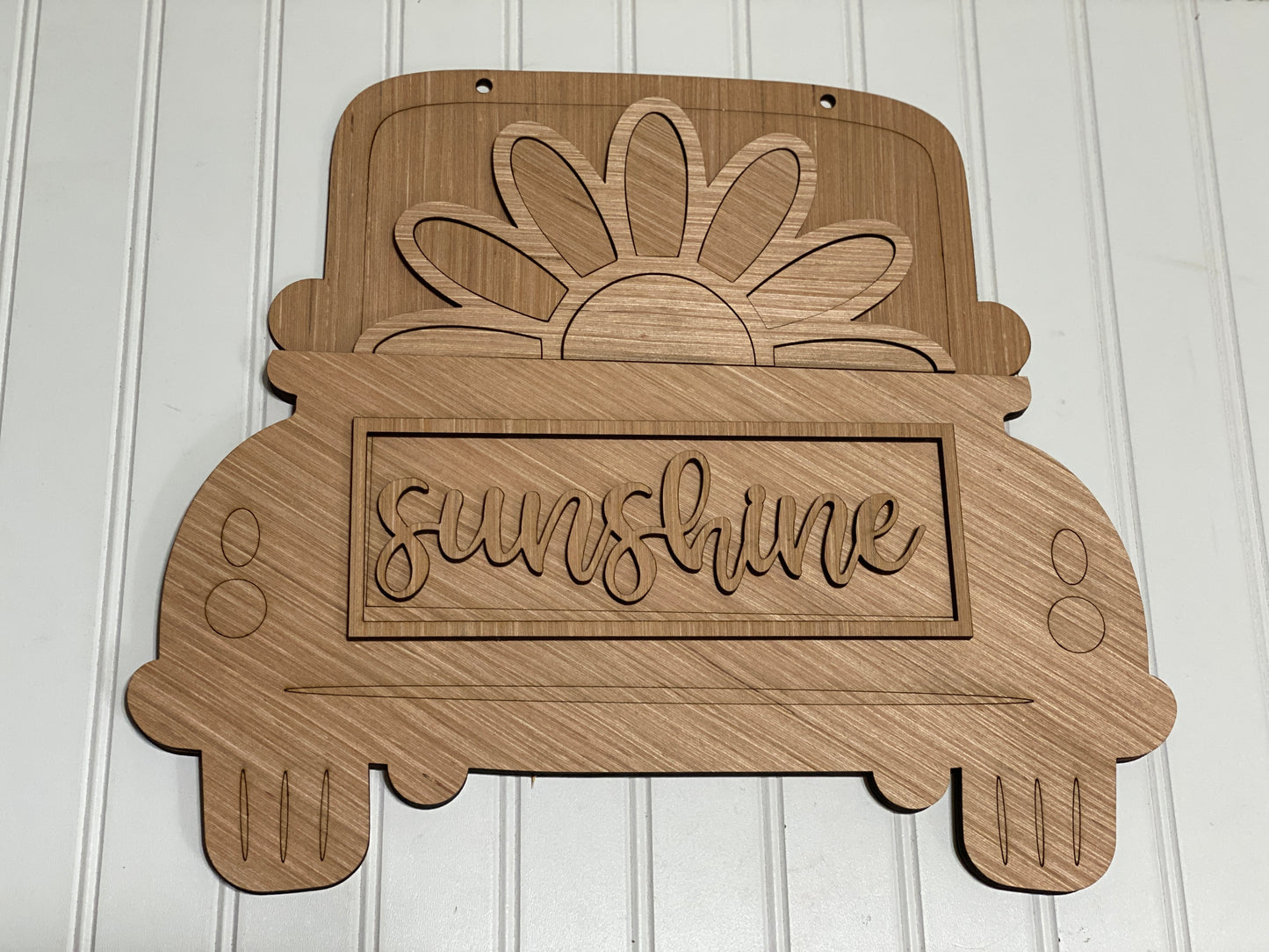 Sunshine with Daisy Truck  Laser Cut Out Blank