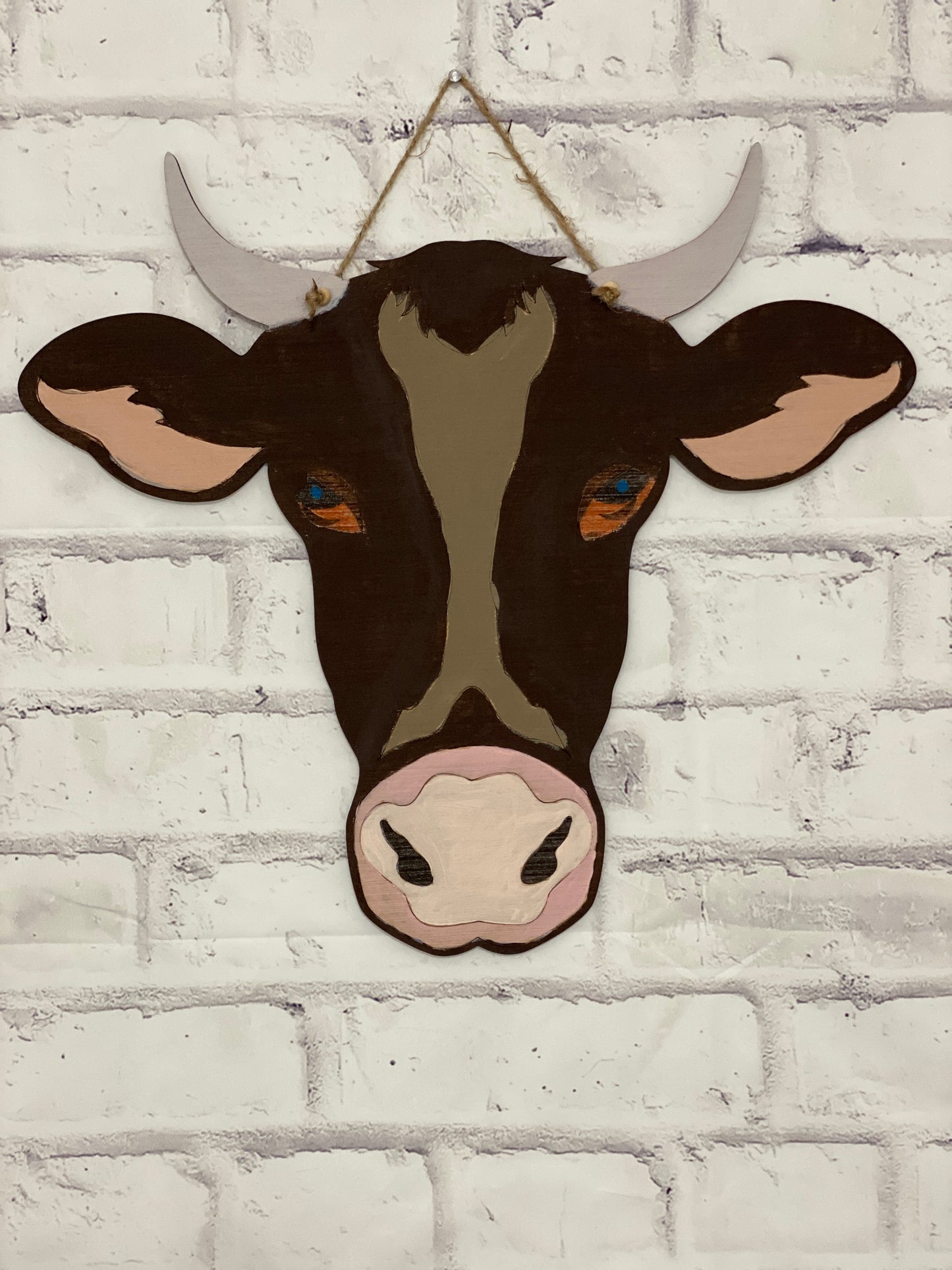 Cow and Bull Head Silhouette Wooden Laser Cut Out Blank
