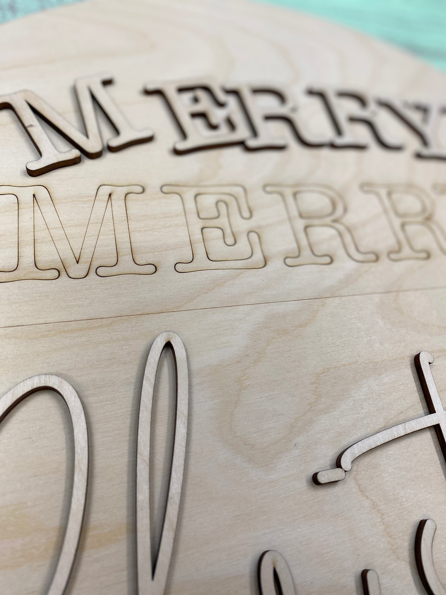 Merry ChrisTmas Door Hanger Laser Cut Blank for DIY Project