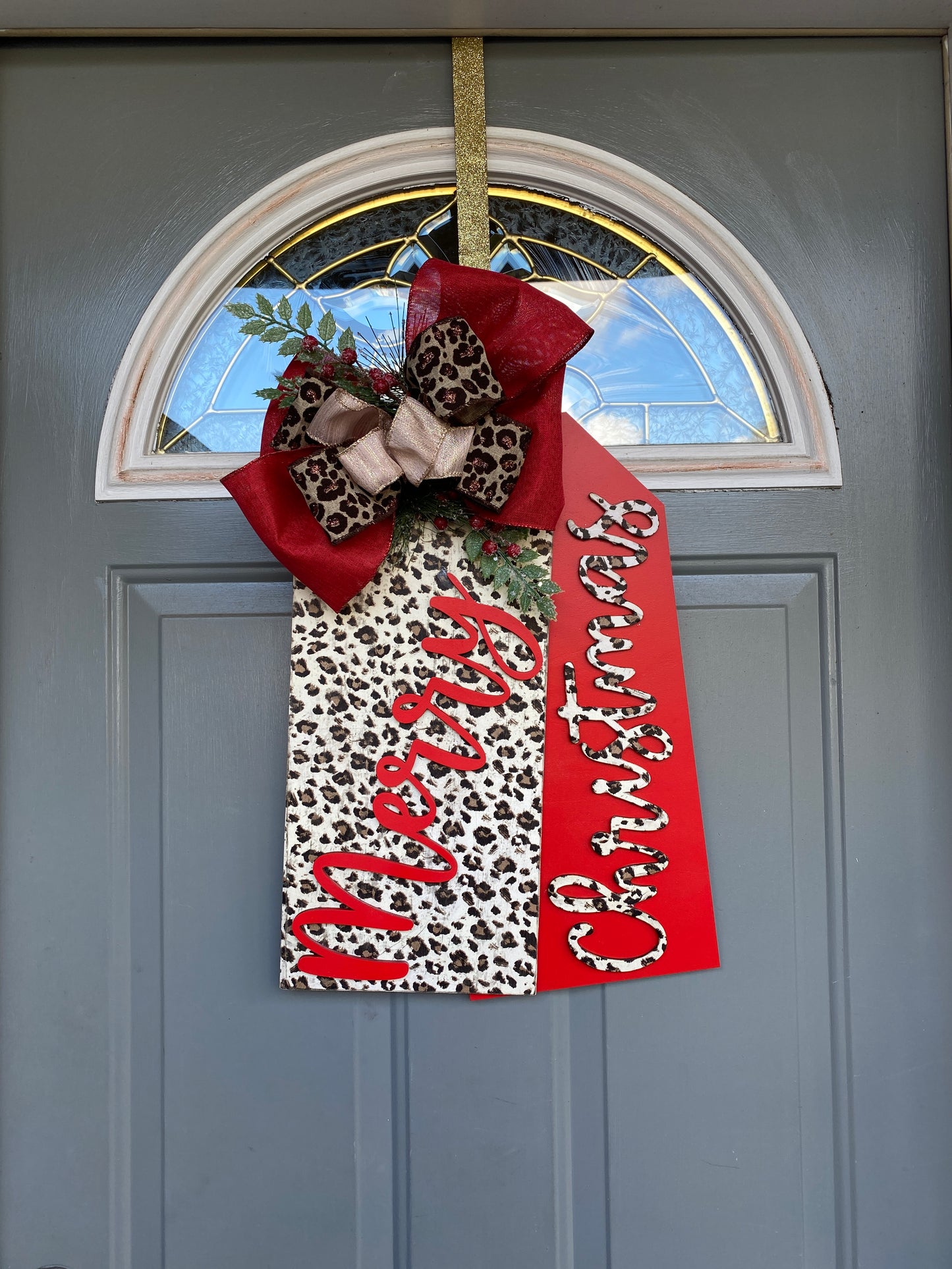 Merry Christmas Door Tags Door Hanger Laser Cut Blank for DIY Project