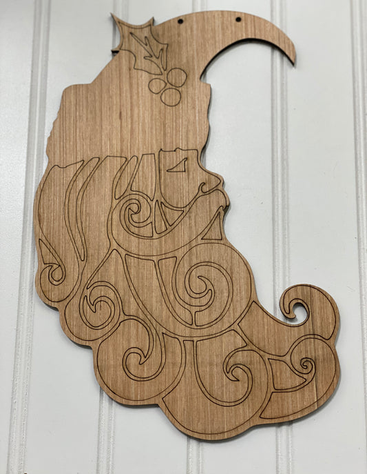 Crescent Santa Door Hanger Laser Cut Out Blank