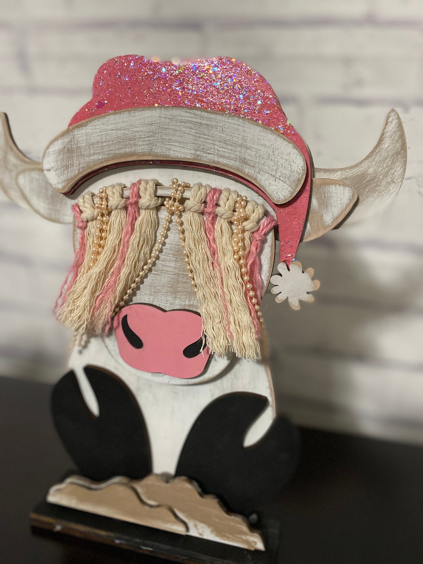 Highland Cow Santa Shelf Sitter /  Laser Cut Blank for DIY Project