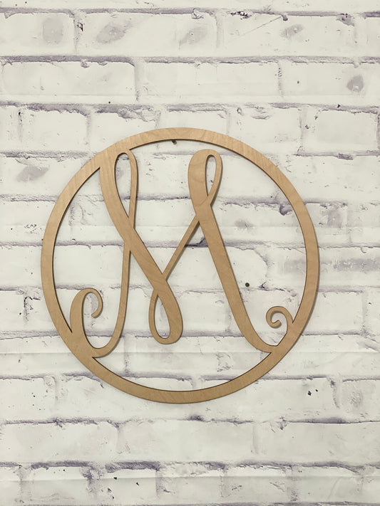 Circle Monogram Door Hanger Laser Cut Blank for DIY Project