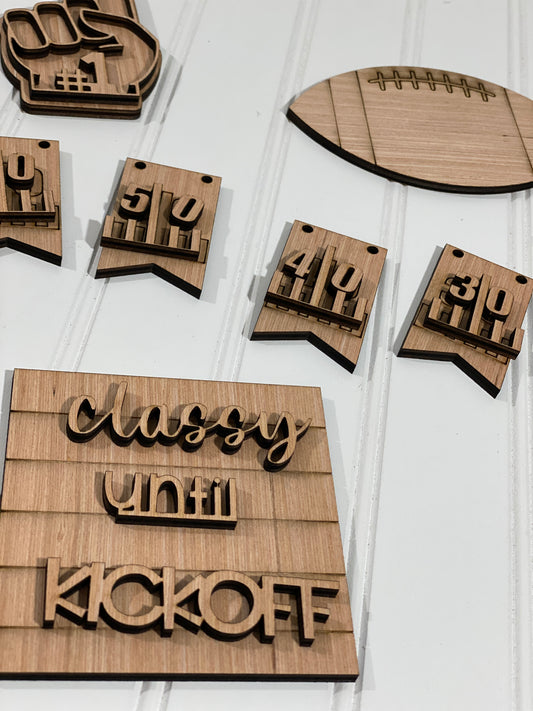 Football Themed Tiered Tray Set Laser Cut Blank for DIY Project